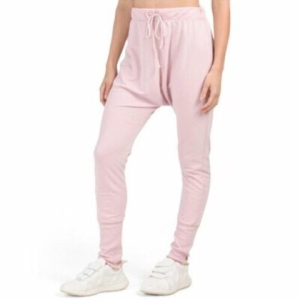 Free People Cozy All Day Harem Leggings Pink Skinny Pants with drop crotch